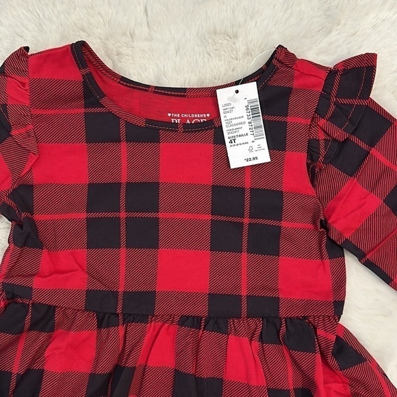 Girls’ Buffalo Plaid Christmas Dress - Picture 2 of 6